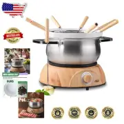 Swiss Design 3-in-1 Fondue Pot with Adjustable Temperature Control & 8 Forks
