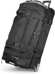 [Amazon Basics] Rolling Duffel Bag with Wheels, Ripstop Luggage for Traveling, Telescoping Handle, 75cm, Black
