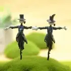 Mini Scarecrow Statue Funny Doll Figurine New Garden Miniatures