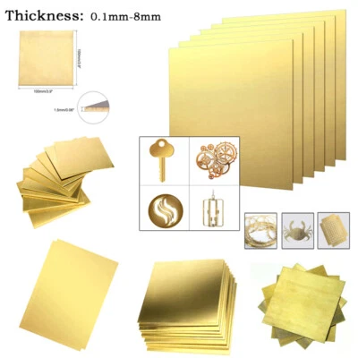 Brass Sheet Thickness 0.1-8mm Brass Plate Model Mould DIY Contruction Brass Pad