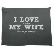 Love It When My Wife Lets Me Go Running - Funny Gym Sports Towel Gift Gifts