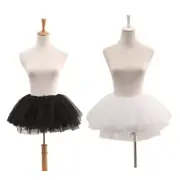 Women Layered Tulle Skirt Pleated Petticoat for Cosplay Party