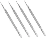 ADOCARN 4pcs Stainless Steel Nail Pusher Tool Dual Ended Precision Cuticle Cleanup Tools for Fingernails and Toenails Portable Ergonomic Design for Travel and Manicure Care