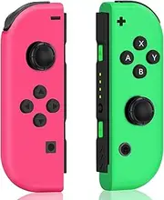 Joy Cons for Switch Controllers, Wireless Replacement for Switch Joycons, Left and Right Controllers Support Sports Dual Vibration,Wake-up,Motion Control (Green and Pink)