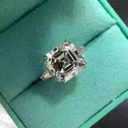 2.5Ct Asscher Cut VVS1 Lab Created Diamond Engagement 14K White Gold Finish Ring