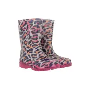 Mountain Warehouse Childrens/Kids Splashed Leopard Print Flashing Lights Wellington Boots