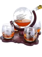 Oaksea Whiskey Decanter Set with 4 Glasses