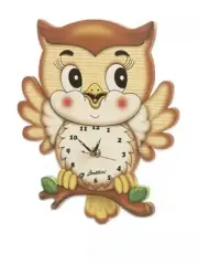 Bartolucci Medium Wood Owl Clock with Pendulum