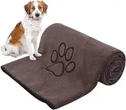 KinHwa Dog Towel Super Absorbent Pet Bath Towel Microfiber Dog Drying Towel for Small, Medium, Large Dogs and Cats 30inch x 50inch Brown