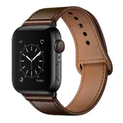 Catzon Watch Band Genuine Leather Loop 38/42mm Watchband For iWatch 40/44mm For Apple Watch 4/3/2/1 ?C Oil Wax Dark Brown