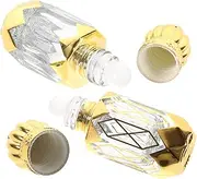 Generic 2pcs Travel Perfume Roller Bottles Refillable Essential Oil Dispenser Lightweight Empty Containers for Women Elegant Design for Personal Use and Travel