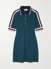 [THE UPSIDE] THE UPSIDE - Honour Striped Organic Cotton-blend Mini Dress - Green - x small x small Green