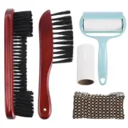 Pool Table Cleaning Brush Set Table Brush Rail Brush Sticky Lint Roller Wine Red