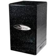 ULTRA PRO BLACK GLITTER SATIN TOWER DECK BOX Card Dice Compartment MTG