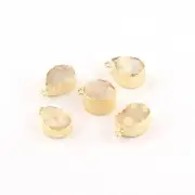 Sugar Druzy Yellow Gold Plated DIY Single Bail Making Connector Lot of 5 Pcs