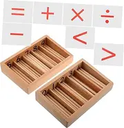 Toddmomy Montessori Math Toys for Boys and Girls 1 Set Box Early Education Wooden Counting Game Logical Thinking Spatial Imagination Development Preschool Math Learning
