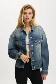 [Cotton On Women] Cotton On Women - Original Denim Jacket - Blue dusk L/XL BLUE DUSK