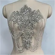 Fabric Handmade Beaded Crystal Diamond Applique Accessories DIY Clothing Accessories(Style 4)