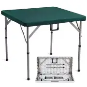 VEVOR Mahjong Table, Fold-in-Half 4 Player Card Table with Wear-Resistant Green