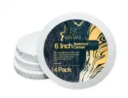 6" Stretched Blank White Round Circle Painting Canvas 100% Cotton (4 Pack)