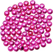 3000 Pieces Hot Fix 3MM Glass Flatback Rhinestones HotFix Round Crystal Gems (Rose Pink, SS10)