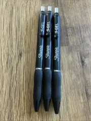 Sharpie S-Gel 0.7mm Medium Retractable Gel Rollerball, BLACK Ink( 3 PENS ) B/NEW