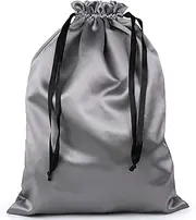 [PlasMaller] Dust Cover Storage Bags Thick Silk Cloth Pouch with Drawstring for Luxuries Handbags Tote Purses Shoes Boots, Silver (19.6 x 23.6 in)