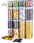 Airtight Food Storage Containers with Lids, Clear Pantry Canister Set for Kitche