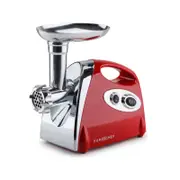 EUROCHEF Electric Meat Grinder, Stainless Steel Mincer Sausage Filler Kibbe Maker, Red