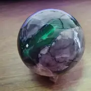 313g RARE Natural blue Volcanic Rock agate Sphere Quartz Crystal Ball Healing