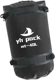 Dickly Waterproof Backpack Sack Large Capacity Versatile Lightweight Motorcycle Rear Seat Bag for Men Women for Swimming Fishing, Black 40L
