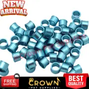 20 PCS Aluminium Closed-loop Leg Bands Parrot Dove Birds Pigeons 8MM Light Blue