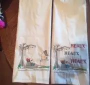 SWAMP SANTA HEAUX TOWELS BATHROOM HAND WASH KITCHEN EMBROIDERED BY LAURA