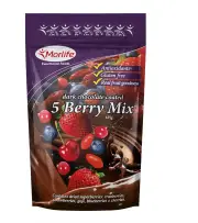 Morlife Dark Chocolate Coated Five Berry Mix 125g