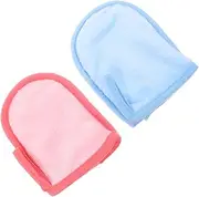 KOCKSHION 2Pcs Makeup Remover Mitts Soft Facial Cleaning Gloves for Gentle Washing Reusable Face Wipes for Deep Pore Cleansing Healthy Skin Care