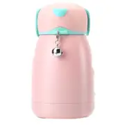 300mL Cartoon Puppy Shape with Bell Mug Cute Portable Children Student Stainless Steel Cup(Pink)