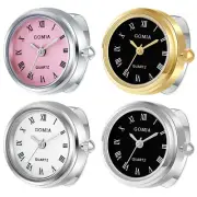 Women Men Roman Numberals Dial Adjustable Quartz Finger Ring Watch Creative Gift