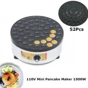 110V 52Pcs Non-stick Mini Dutch Egg Pancake Muffin Baking Machine Waffle Maker