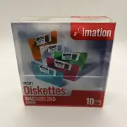 Pack of 10 Imation Neon Diskettes MAC Formatted 2HD 1.40 MB