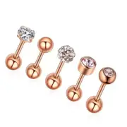 10Pcs 18G Crystal Stud Earrings Barbell Nose Ear Cartilage Body Piercing Jewe^Y7