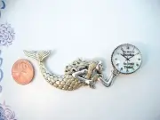 New! Lovely Art Deco-Mermaid Glass Dome Wall Clock Dollhouse Miniature $50.-