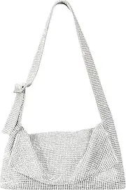 [ALOLBAG] Rhinestone Shoulder Bag for Women Large Evening Bags Girls Shiny Evening Purses Chic Sparkling Women Rhinestone Bag