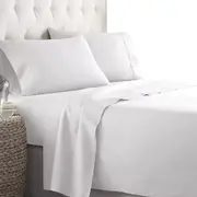 Hotel Soft Flat Fitted Sheet Set Single KS Double Queen King SK White