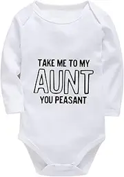 [WOOYONGING] Take Me To My Aunt You Peasant Newborn Clothes Unisex Long Sleeve Summer Romper Baby Boy White Baby Clothes 0-3 M
