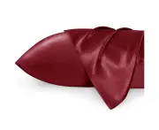 Bed Satin Pillowcase, Silk Pillowcase 2 Sets Of Envelopes Closed, Gifts For Women And Men,Wine Red