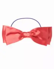 Gymboree falling for feathers large satin bow head band elastic