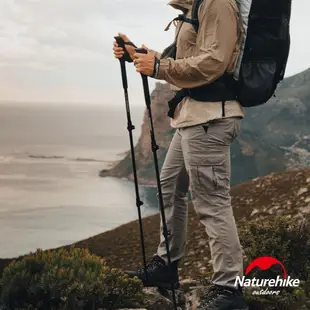 Naturehike 升級款ST03長手把7075鋁合金三節外鎖登山杖 附杖尖保護套 2入組