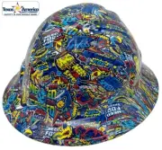 Sticker Bomb 30 Hydro Dipped Full Brim Hard Hat with Ratchet Suspension
