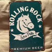“Rolling Rock” Extra Pale Premium Beer Metal SignW/rusty Edges/scratches On Back