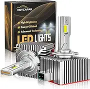 NOVCAPAR D3S D3R LED Bulb,24000LM +600% Brightness,6500K Cool White,High and Low Beam,Plug and Play,D3S LED Bulbs Canbus Error Free,Fog Light Bulbs,Pack of 2